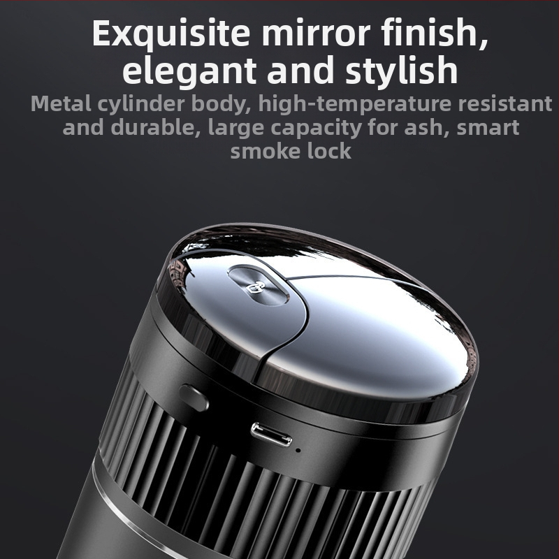 Okati автомобилен пепелник с инфрачервен автоматичен капак и метален вътрешен корпус, модел A70, тегло 0.23 кг