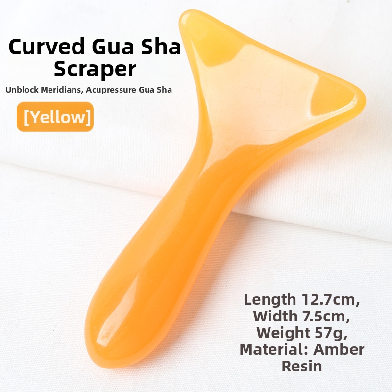 Izliektā skrāpēšanas lāpstiņa masāžai kakla un muguras zonā; materiāls: sveķi; svars: 57 g; kategorija: scraping sheet/plate; piemērošanas scenāriji: veselības masāža, fitnesa un ķermeņa skaistums; apstrādes pielāgošana pieejama