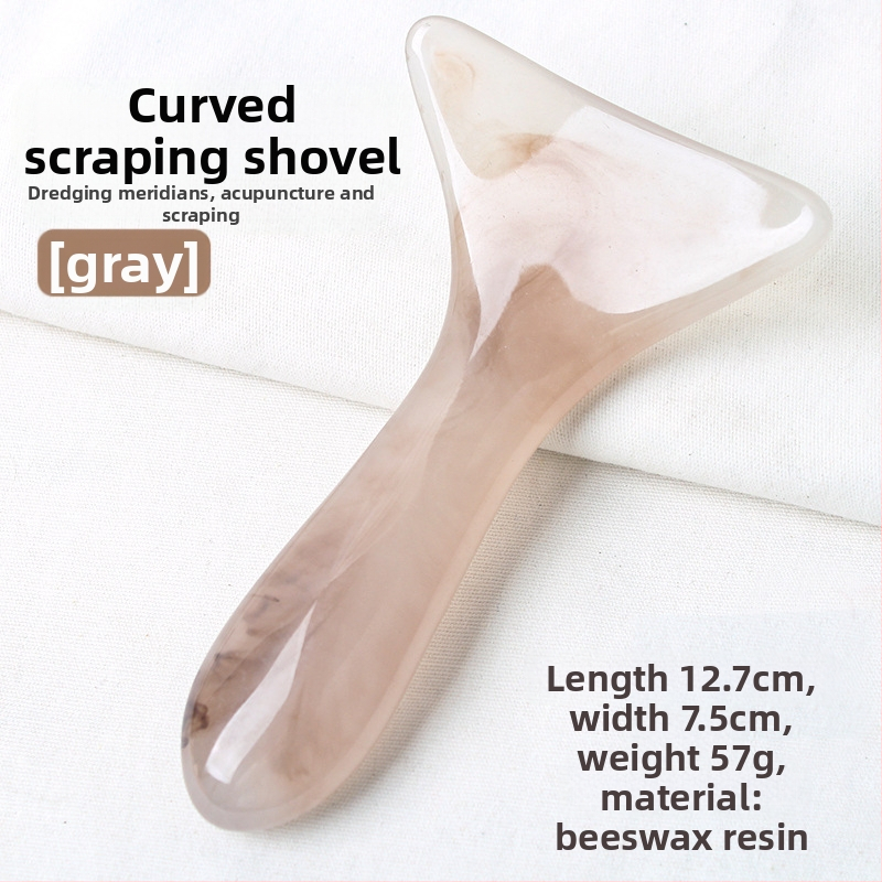 Izliektā skrāpēšanas lāpstiņa masāžai kakla un muguras zonā; materiāls: sveķi; svars: 57 g; kategorija: scraping sheet/plate; piemērošanas scenāriji: veselības masāža, fitnesa un ķermeņa skaistums; apstrādes pielāgošana pieejama