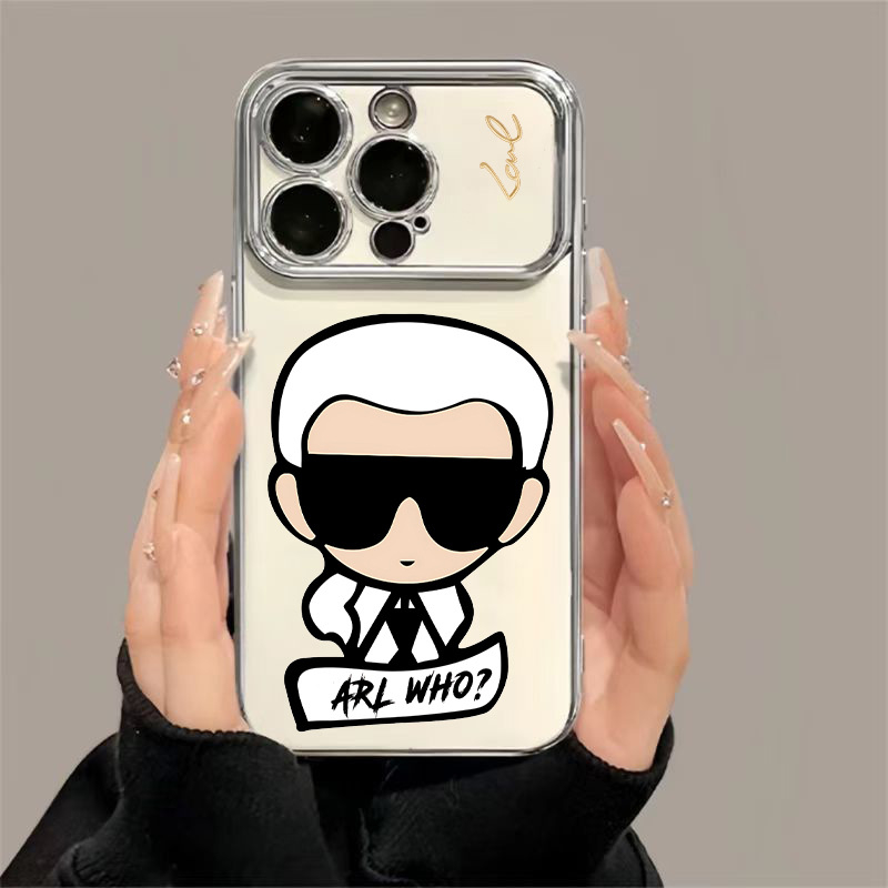 Apple karikatūras stila TPU vāciņš ar elektroplatinētu virsmu – izsmidzināts pārklājums, pretslīdēšana, pret kritieniem