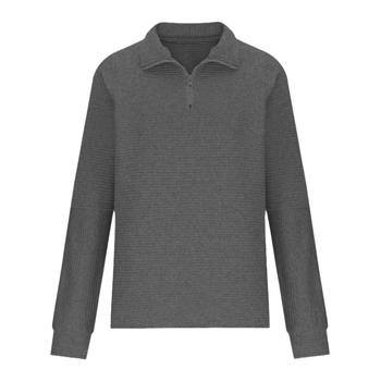 Pulover damă cu guler înalt și fermoar, croială lejeră, model cu textură de os de șarpe, mâneci lungi, amestec poliester-spandex 50–70%, grosime medie, panouri cusute