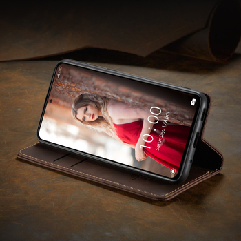 CaseMe PU+TPU vāciņš ar atveramu vāciņu Redmi Note 10 / Mi 11 Lite – roku darbs, pielāgojams, magnētisks statīvs, kritiena aizsardzība