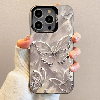 iPhone vāciņš ar tauriņa motīvu, matēts PC korpuss, pielāgojams, saderīgs ar iPhone 11–14 Pro/Max