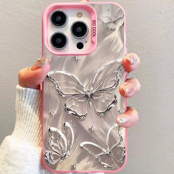 iPhone vāciņš ar tauriņa motīvu, matēts PC korpuss, pielāgojams, saderīgs ar iPhone 11–14 Pro/Max