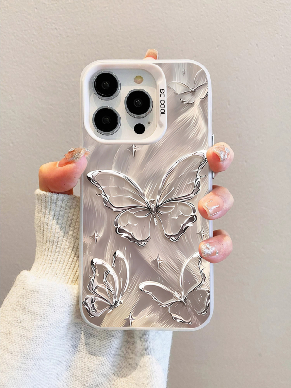 iPhone vāciņš ar tauriņa motīvu, matēts PC korpuss, pielāgojams, saderīgs ar iPhone 11–14 Pro/Max