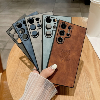 Carcasă pentru telefon Samsung S24 Ultra, S23 FE, S22 (Material: TPU piele sintetică; Proces: Embosare; Funcții: Șocuri, Rezistență la uzură, Protecție la căderi)