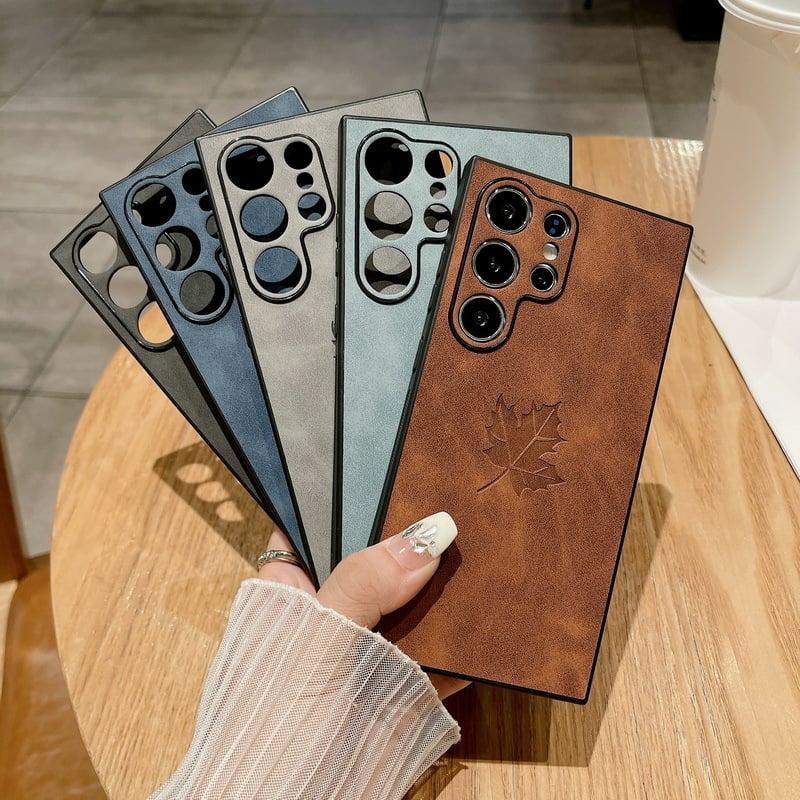 Carcasă pentru telefon Samsung S24 Ultra, S23 FE, S22 (Material: TPU piele sintetică; Proces: Embosare; Funcții: Șocuri, Rezistență la uzură, Protecție la căderi)