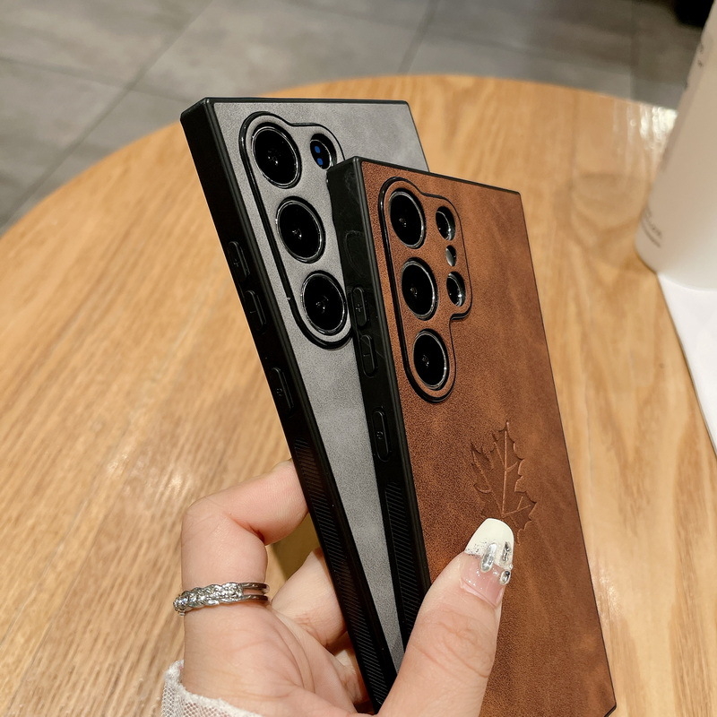 Carcasă pentru telefon Samsung S24 Ultra, S23 FE, S22 (Material: TPU piele sintetică; Proces: Embosare; Funcții: Șocuri, Rezistență la uzură, Protecție la căderi)