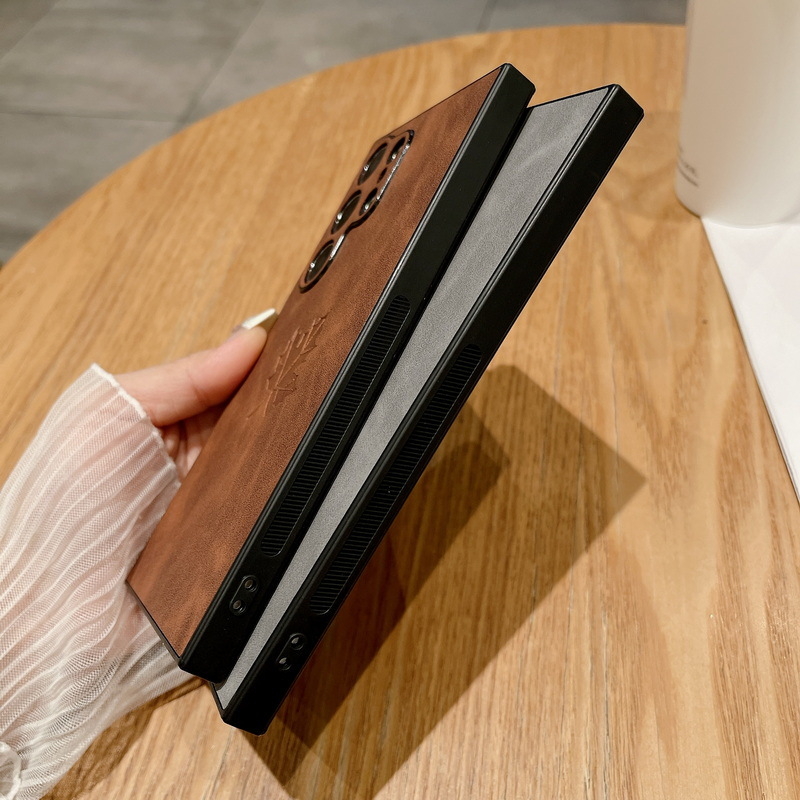 Carcasă pentru telefon Samsung S24 Ultra, S23 FE, S22 (Material: TPU piele sintetică; Proces: Embosare; Funcții: Șocuri, Rezistență la uzură, Protecție la căderi)