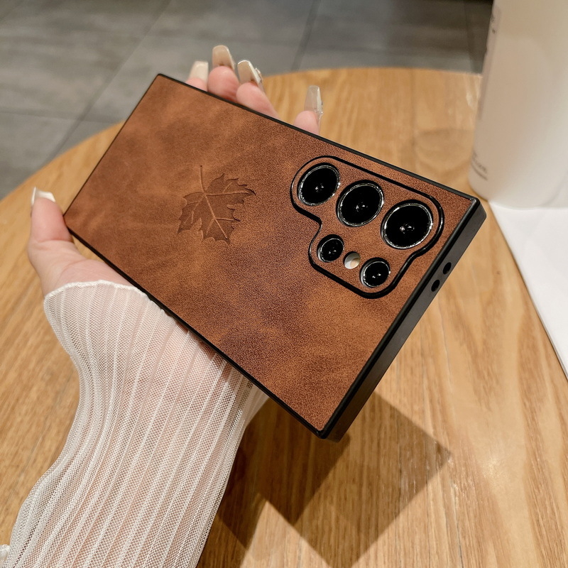 Carcasă pentru telefon Samsung S24 Ultra, S23 FE, S22 (Material: TPU piele sintetică; Proces: Embosare; Funcții: Șocuri, Rezistență la uzură, Protecție la căderi)