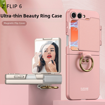 Carcasă pentru Samsung Galaxy Z Flip6 cu inel de frumusețe ultra-subțire, tip capac din spate, material PC, turnare prin injecție, personalizabil