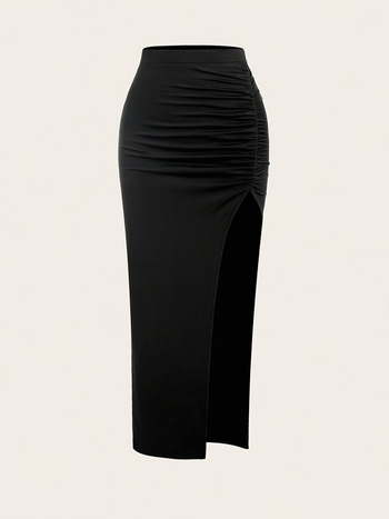 Πλισέ μακριή φούστα, πολυεστέρας, περιεκτικότητα βασικού υφάσματος κάτω από 30%, καλοκαίρι 2025, ιαπωνο-κορεατικό χαλαρό στυλ