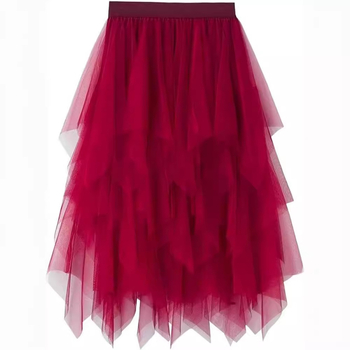 Ακανόνιστη φούστα, μεσαίου μήκους, πολυεστερική μίξη 70–80%, Καλοκαίρι 2024, στυλ φρέσκου αέρα