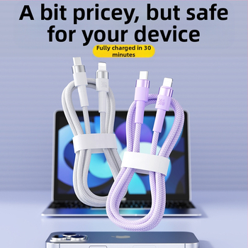 Lightning πλεκτό καλώδιο ταχείας φόρτισης για Apple, 30W, συνδετήρας με μία κεφαλή