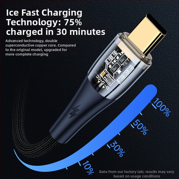 Καλώδιο Type-C με πλεγμένο σχέδιο για γρήγορη φόρτιση, 100W, βύσμα με μία κεφαλή, για smartphones Huawei/Honor Android