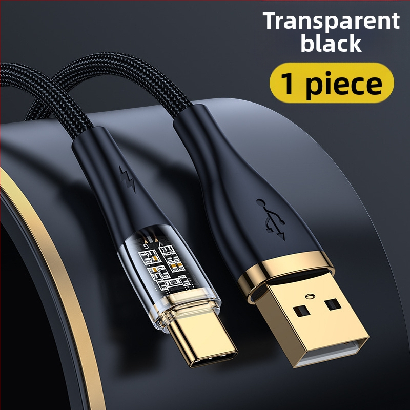 Καλώδιο Type-C με πλεγμένο σχέδιο για γρήγορη φόρτιση, 100W, βύσμα με μία κεφαλή, για smartphones Huawei/Honor Android