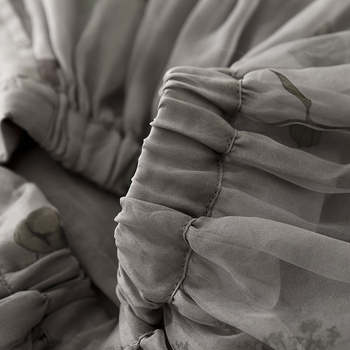 Suknja A-linije s opuštenim krojem, umjetnički vintage print, pamuk i lan, poliester ispod 30%, duga, ljeto 2025