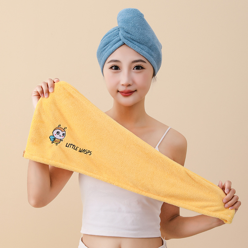 Σκούφος μαλλιών από κοραλλοφλίς, απορροφητικός και παχύς για το στέγνωμα μαλλιών, 40s νήμα, 50–79 g