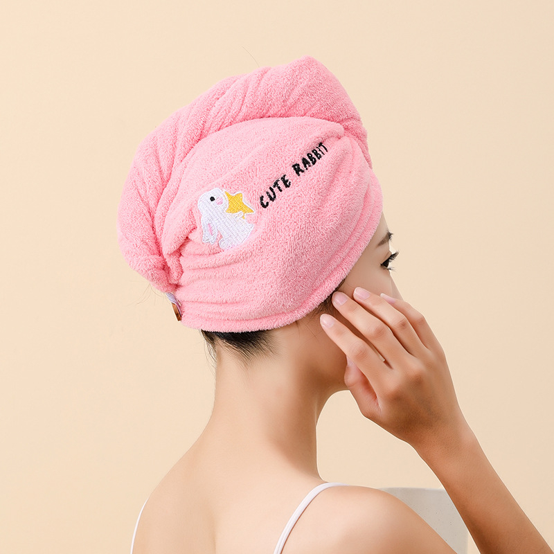 Σκούφος μαλλιών από κοραλλοφλίς, απορροφητικός και παχύς για το στέγνωμα μαλλιών, 40s νήμα, 50–79 g