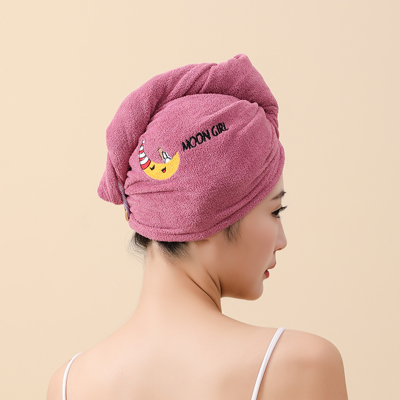 Σκούφος μαλλιών από κοραλλοφλίς, απορροφητικός και παχύς για το στέγνωμα μαλλιών, 40s νήμα, 50–79 g