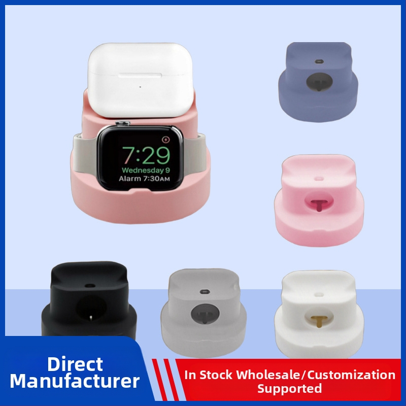 Silikónová stolná nabíjačka 3v1 pre Apple zariadenia: iPhone, Apple Watch, slúchadlá