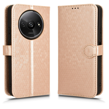 Redmi A3 husă cu model cu buline, din piele sintetică, husă flip cu margine uleioasă, anti-cădere