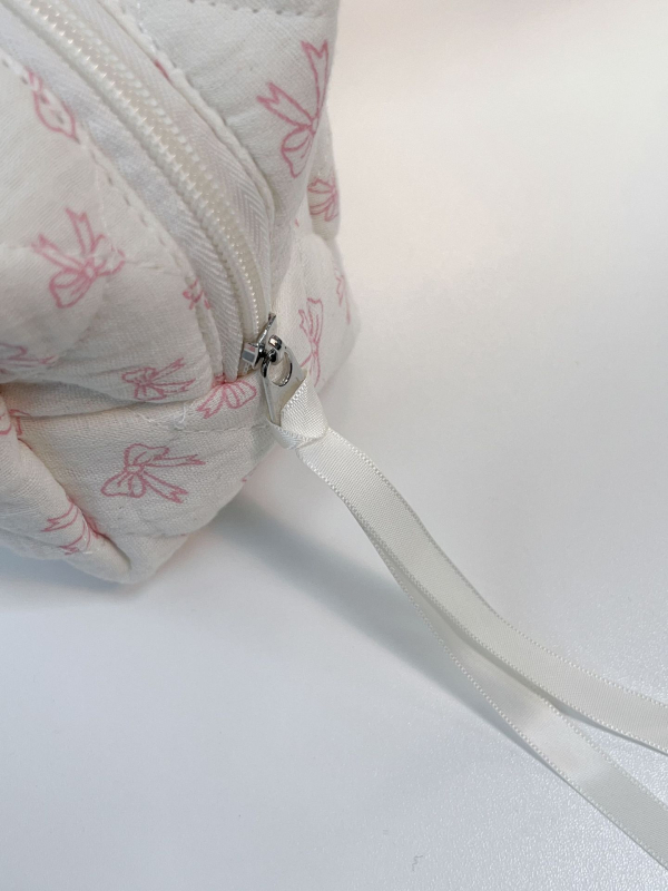 Mata kozmetikai táska otthoni tároláshoz, friss és édes stílus, pamut külső, poliészter bélés, egyszerű minta, uniszex