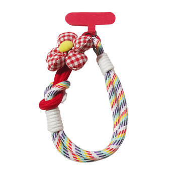 Zhenge унисекс ланярд за мобилен телефон с пръстен за китката, къса многофункционална лента, цветен мотив, метална катарама