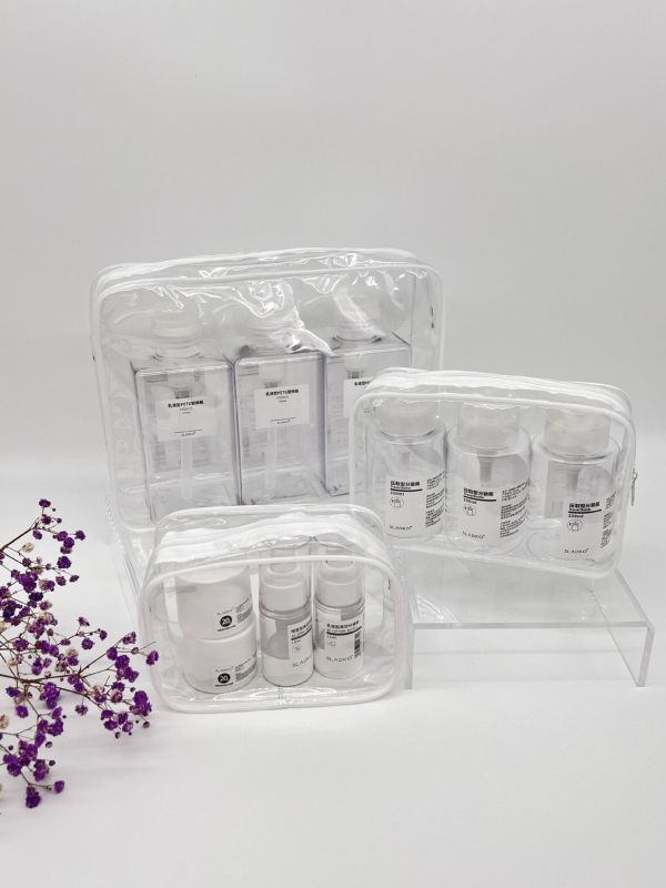 Geantă de toaletă PVC, formă cub, cu fermoar, multifuncțională pentru călătorii