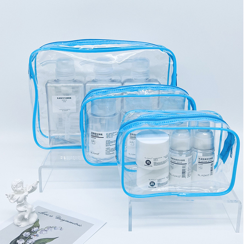 Geantă de toaletă PVC, formă cub, cu fermoar, multifuncțională pentru călătorii