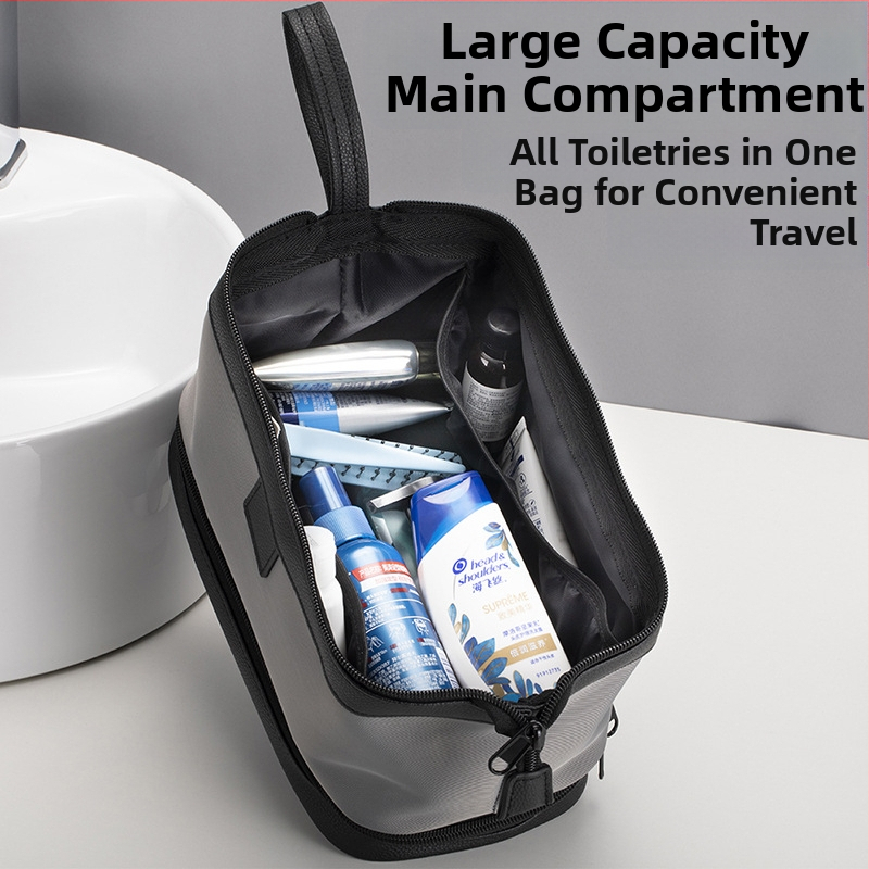 Тоалетен несесер за мъже, найлон, водоустойчив, със сухо–мокро разделение, голям обем, подходящ за командировки и пътувания
