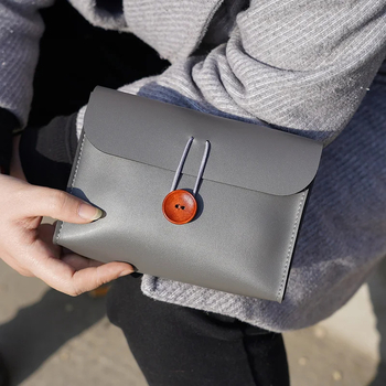 PU кожена козметична чанта за жени — закопчалка, преносима, водоустойчива, за ежедневна употреба