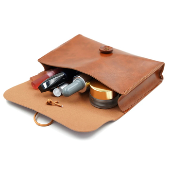 PU кожена козметична чанта за жени — закопчалка, преносима, водоустойчива, за ежедневна употреба