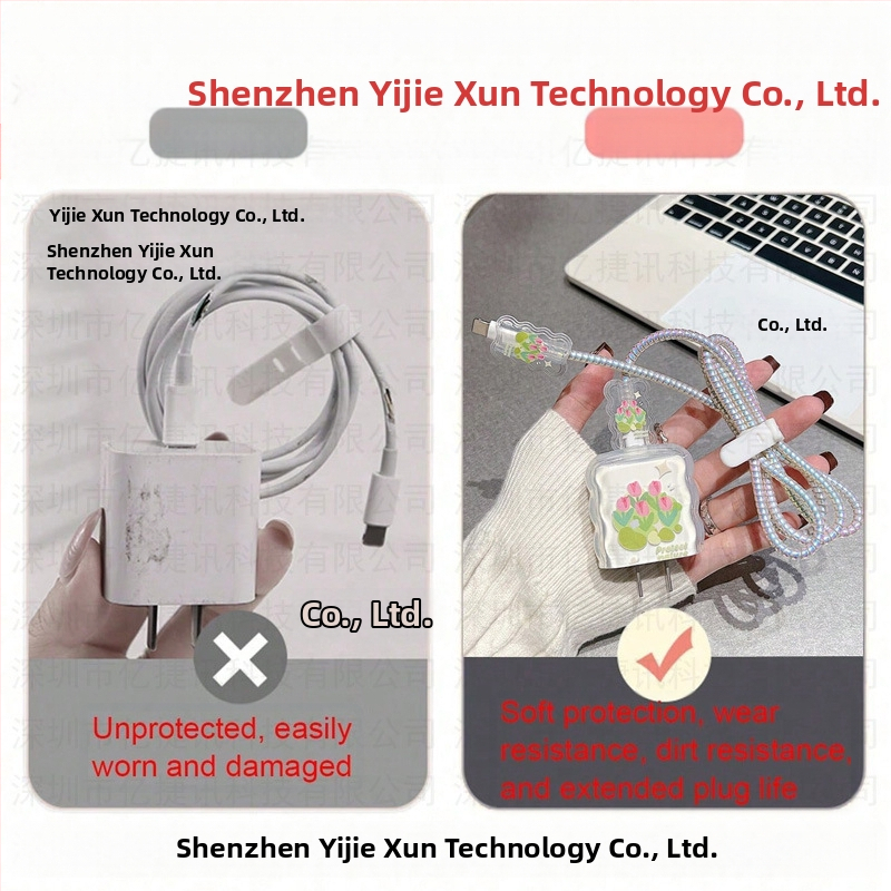 Yijiexun Apple 20W зарядно защитно покритие с клип за кабел и защита срещу счупване