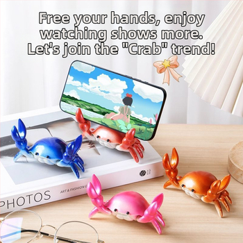 Държач за мобилен телефон с крабоподобен дизайн, настолен мултифункционален държач за моливи и очила; пластмасов