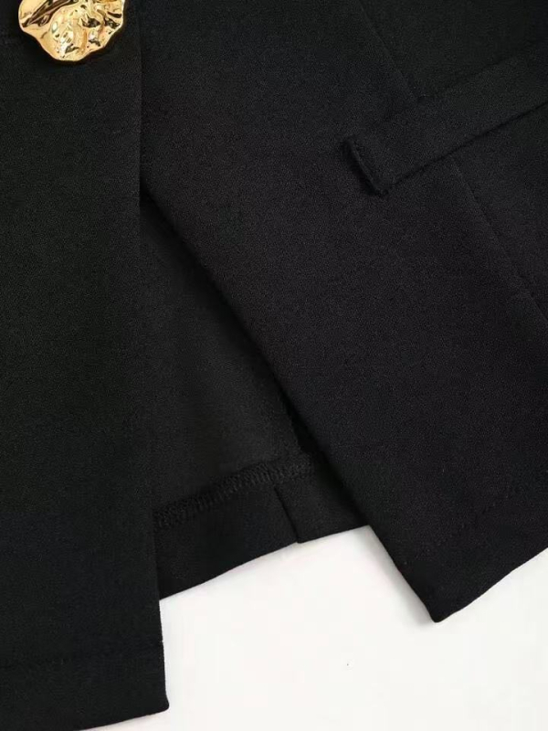 Γυναικείο γιλέκο-καρντίνγκαν από πολυεστέρα με κουμπιά, στρογγυλό λαιμό, μονόχρωμο, κανονικό μήκος, άνοιξη 2025