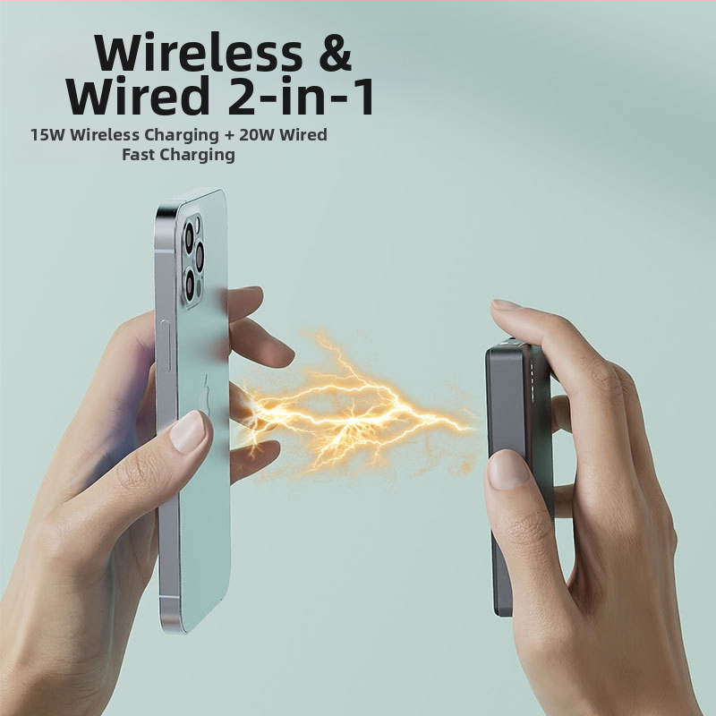 Магнитна безжична преносима батерия за зареждане, PD3.0 20W, 10000mAh, алуминиево тяло, модел MH805