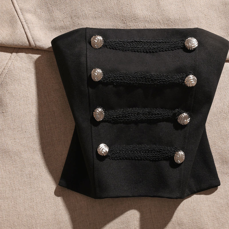 Στράπλες τοπ με κουμπιά, γαλλικού στυλ, μοναδικός σχεδιασμός; μάρκα norns girl, άνοιξη 2024, περιεχόμενο βασικού υφάσματος 95%+