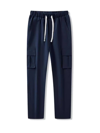 Ανδρικά παντελόνια με ίσια γραμμή για άνοιξη, υψηλή μέση, πολυεστερική ανάμιξη, μακριά