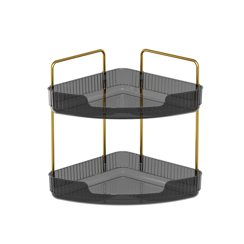 Raft de colț pentru depozitare, din plastic, 3 etaje, organizator multipurpose pentru machiaj, bucătărie și baie