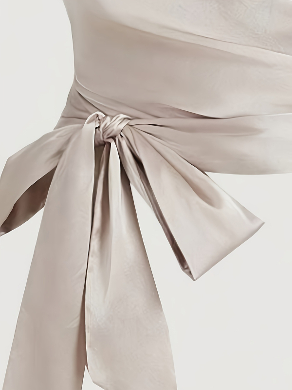 Ženska košulja bez rukava s V izrezom i šavnim vezivanjem sprijeda, jednobojni poliester, Mercerizirani završetak, visok struk