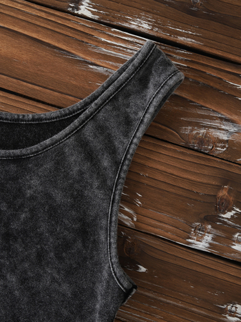 Γυναικείο Αμάνικο Τοπ – 62% Βαμβάκι / 38% Πολυεστέρας, Μονοχρωματικός print με χιονάκι και έντονα γράμματα, Καλοκαίρι 2025