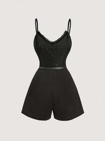 Κομψό ολόσωμο jumpsuit χωρίς μανίκια, με ελαφρώς φαρδιά παντελόνια έως 3/4 μήκος, πολυεστέρας 95%+, Άνοιξη 2025