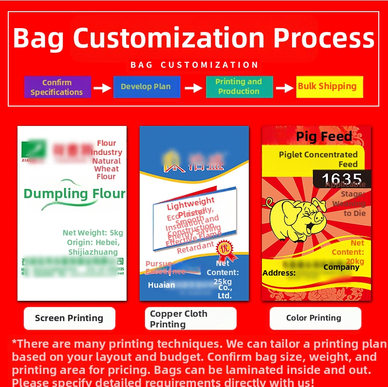 Пластмасова тъкана торба с ламиниран печат, PP материал, товароносимост 10–100, за отпадъци