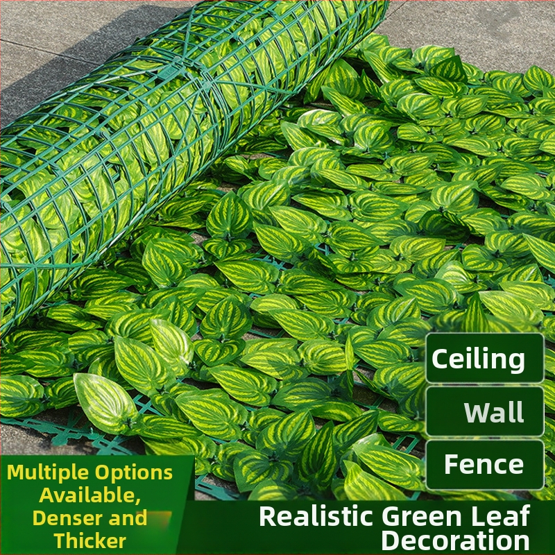 Simulētās žoga lapas un mākslīgā zaļā lapu siena dekoratīvam žogam, Xin Lei. Piemērošana: kāzas, āra pasākumi, fotorekvizīti, mājas dekors