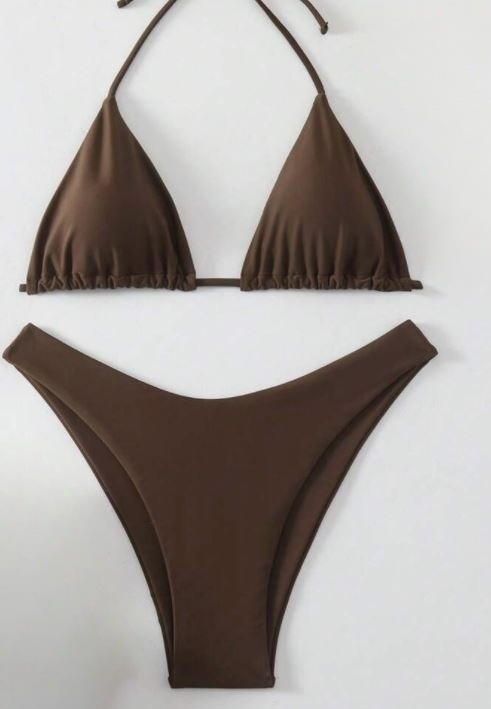 Ženski dvodijelni bikini, visok struk, otvorena leđa, jastučići za grudi, najlon s podstavom od spandeksa