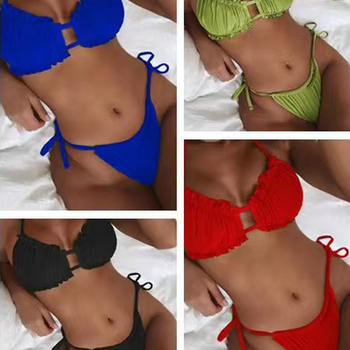 Ženski bikini s otvorenim leđima i trakama - tkanina 80% najlon, podstava 80% najlon, gustoća 110 g/m², bez rukava, donji dio u stilu briefs