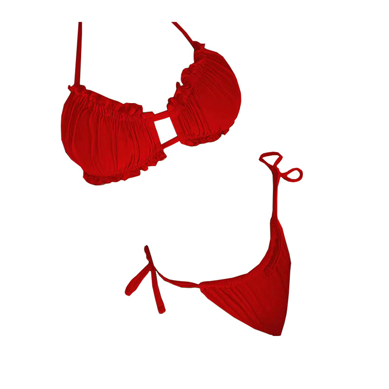 Ženski bikini s otvorenim leđima i trakama - tkanina 80% najlon, podstava 80% najlon, gustoća 110 g/m², bez rukava, donji dio u stilu briefs