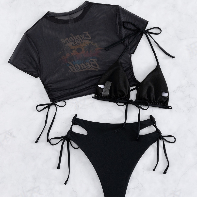 Τριών τεμαχίων σετ μπικίνι με μαξιλαράκια στήθους, σεξουαλικά εφαρμοστό, υψηλή ελαστικότητα · ύφασμα νάιλον 80% και επένδυση πολυεστέρα 82%