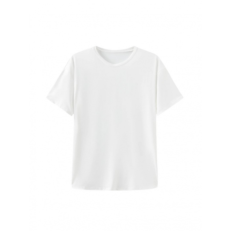 Tricou din bumbac cu mânecă scurtă, guler rotund și imprimeu 3D, lungime medie.